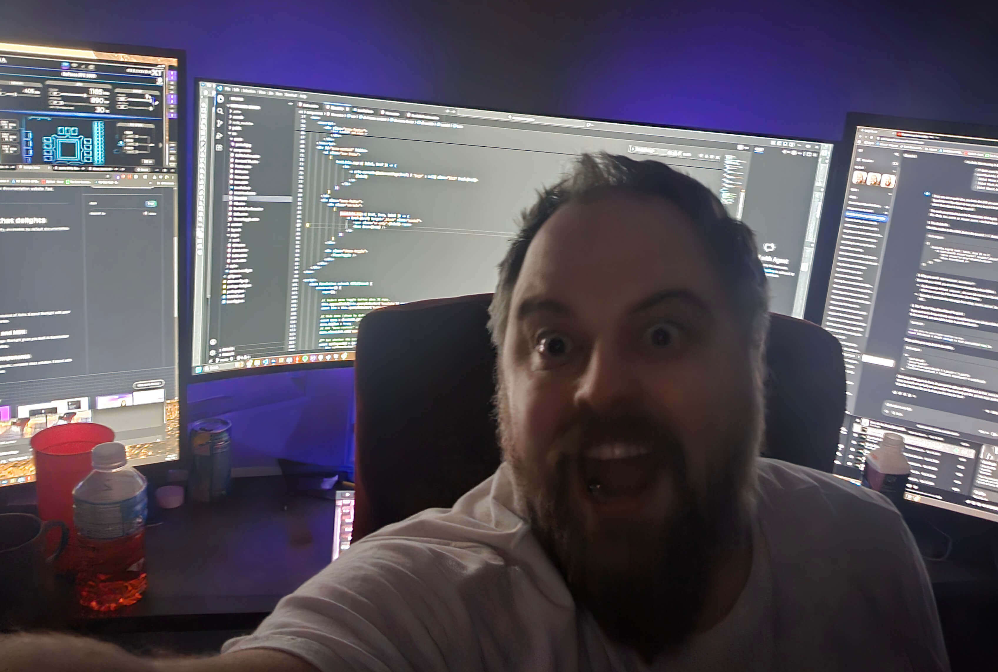 Brian in front of his battlestation.