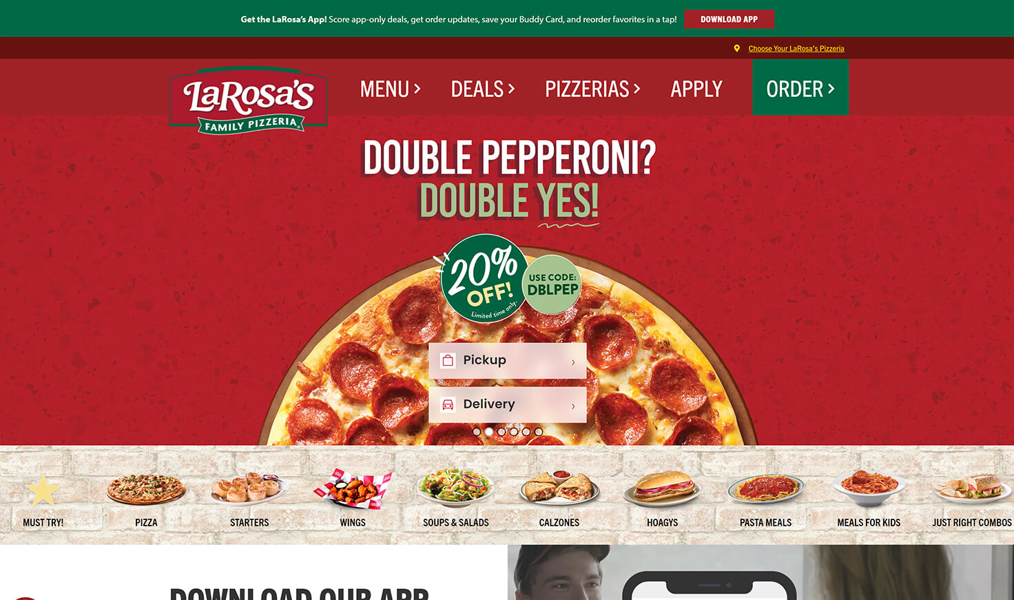 LaRosa's website
